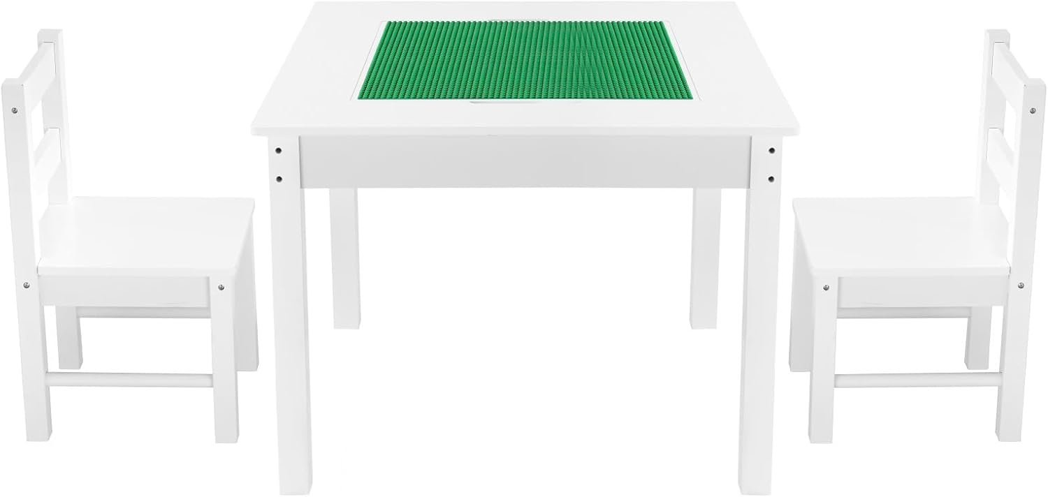 image:imageVEVOR Kid Activity Table and 2 Chairs Set 232320inch Graffiti amp Building Blocks DoubleSided Tabletop Toddler Play Table with Storage for Kids 3 Years Large Storage Space Gift for Boys amp Girls252520inch