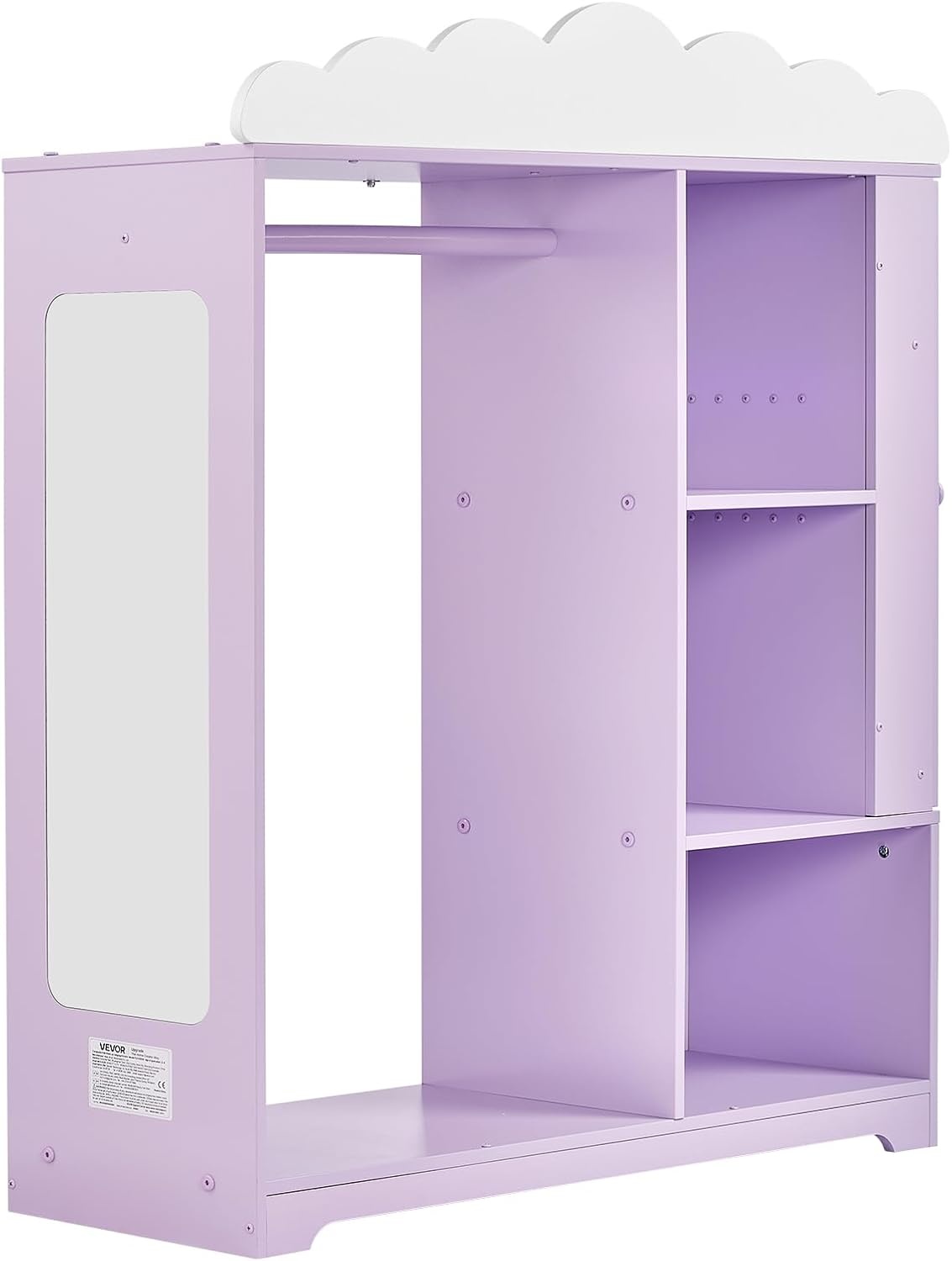 image:imageVEVOR Kids Dress Up Storage with Jewelry Cabinet Dress Up Closet with Mirror and Shelves Princess Costumes Wardrobe Closet Toddler Costume Organizer Armoire for Bedroom Kids Room Girls Purple