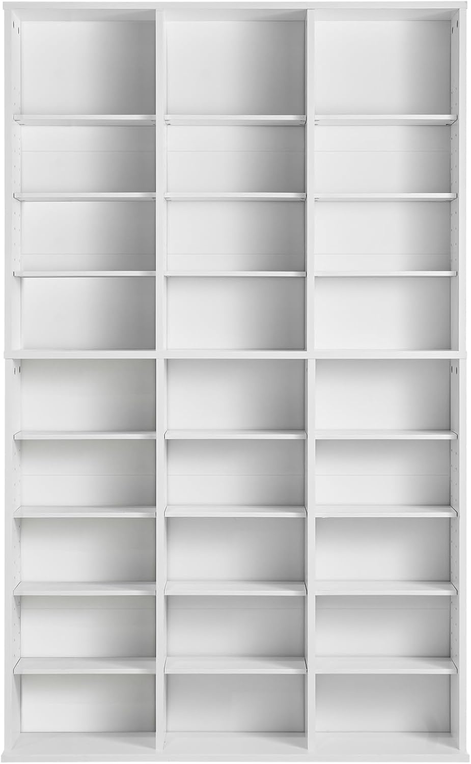 image:imageVEVOR Media Storage Cabinet 8Layer DVD Shelf Adjustable CD Shelves 16 Compartments Protects amp Organizes Music Movie Video Games or Memorabilia Collections EspressoWhite