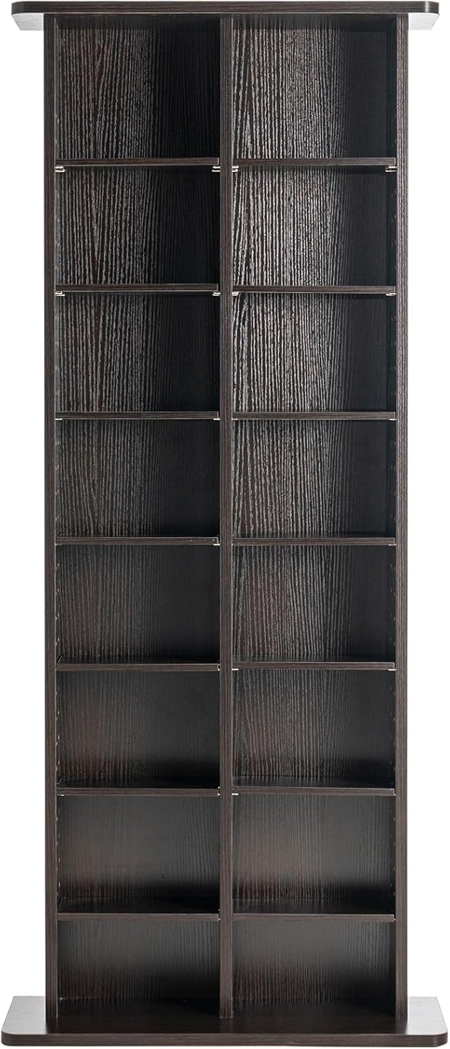 image:imageVEVOR Media Storage Cabinet 8Layer DVD Shelf Adjustable CD Shelves 16 Compartments Protects amp Organizes Music Movie Video Games or Memorabilia Collections EspressoEspresso