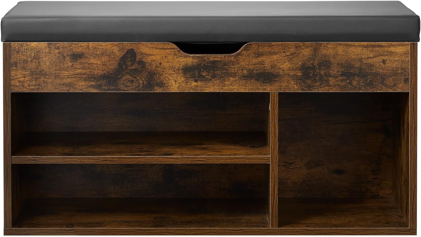 image:imageVEVOR Rattan Shoe Storage Bench Entryway Bench with 2 Flip Drawers Holds up to 300 lbs with 4 Compartments and 2 Rattan Doors 394 x 118 x 209 Inches for Hallway Living Room BedroomHidden storage
