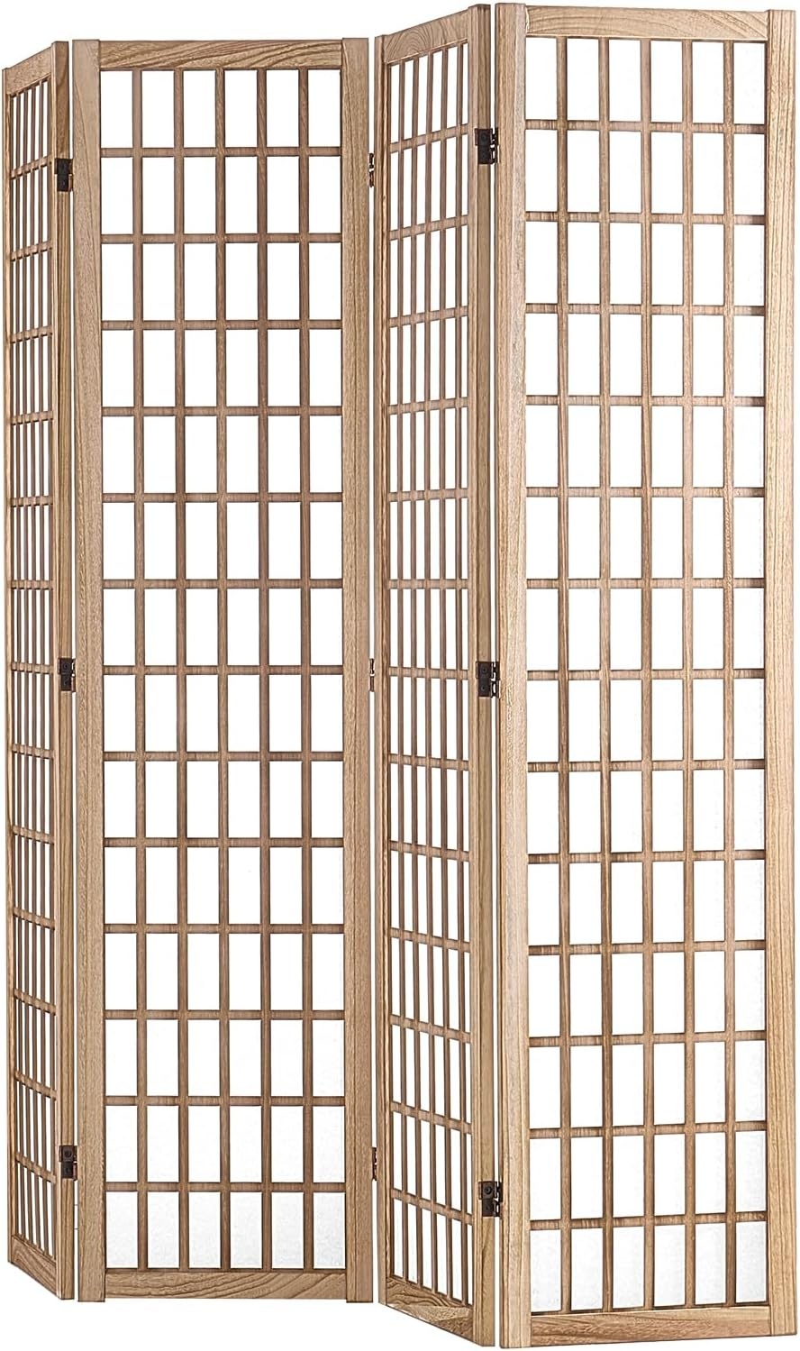 image:imageVEVOR Room Divider 6 Panel Japanese Room Divider Folding Privacy Screen Indoor Portable Partition Dividers and Decoration Screens for Room Separation Home Office Restaurant amp Bedroom BlackNatural