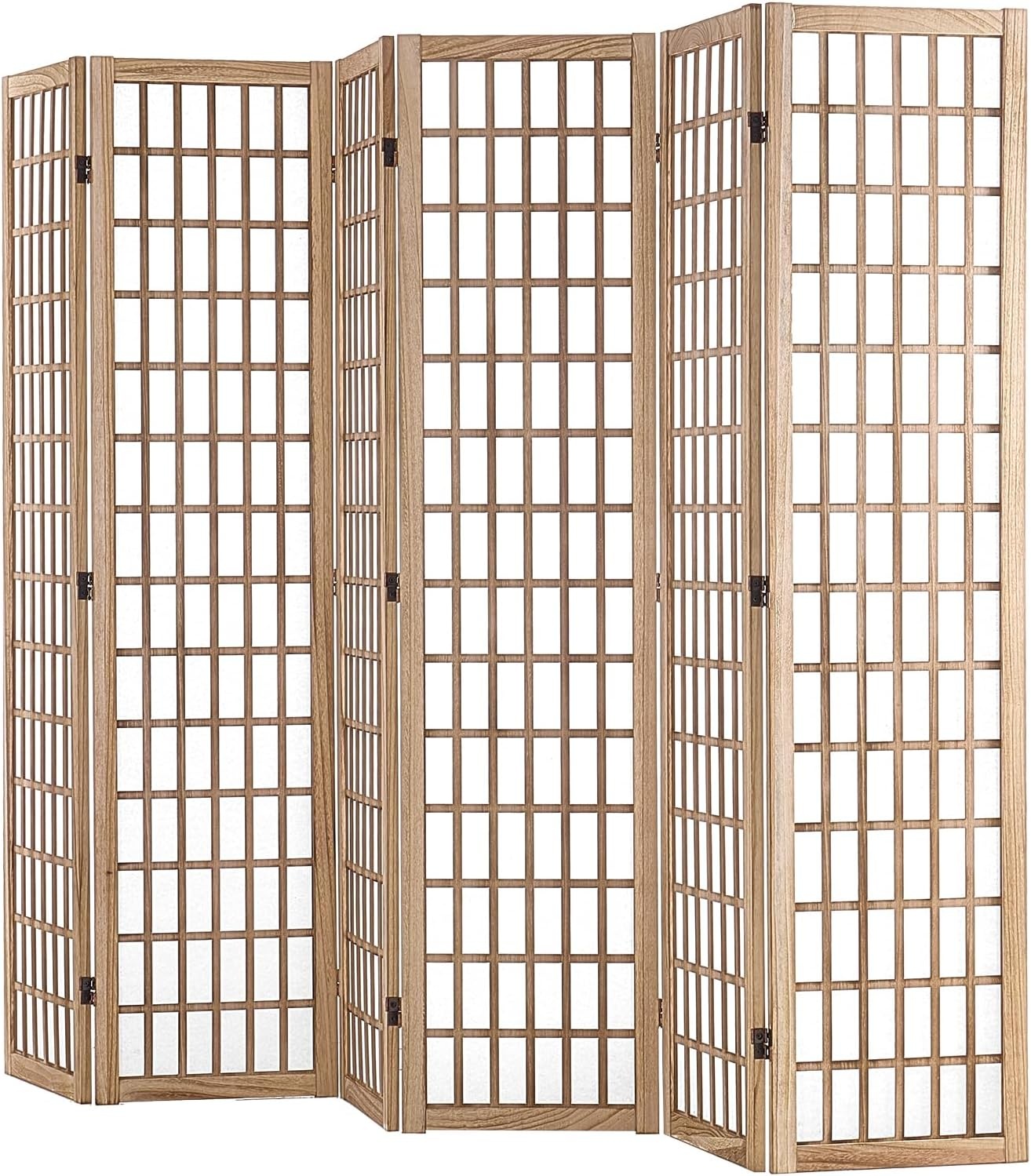 image:imageVEVOR Room Divider 6 Panel Japanese Room Divider Folding Privacy Screen Indoor Portable Partition Dividers and Decoration Screens for Room Separation Home Office Restaurant amp Bedroom BlackNatural