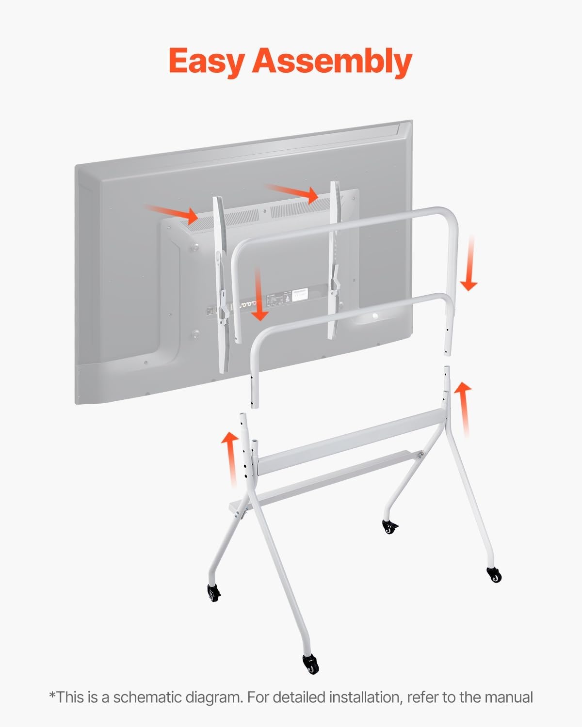 image:imageVEVOR Tripod Easel TV Stand for 4065 inch Flat ScreenCurved TVs Up to 99 lbs 18 LeftRight Rotation Portable TV Stand with Oak Wood Legs for Bedroom Living Room Studio MAX VESA 600 x 400 mmRolling