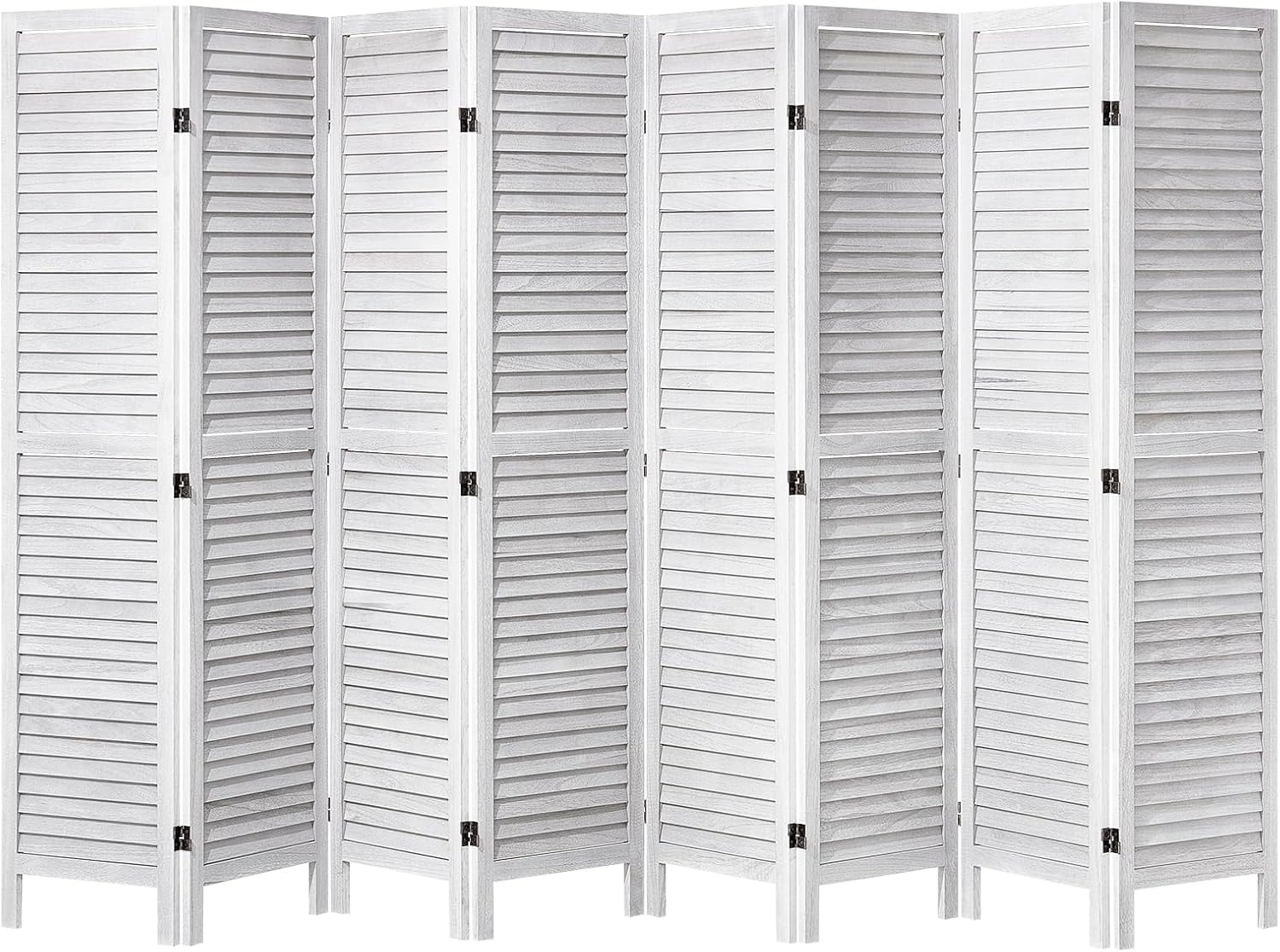 image:imageVEVOR Wood Room Divider 6 Panel Wood Folding Privacy Screen 669 Inches Tall Indoor Louvered Wooden Partition Portable Decoration Screen for Room Separation Home Office Restaurant amp BedroomLight Grey