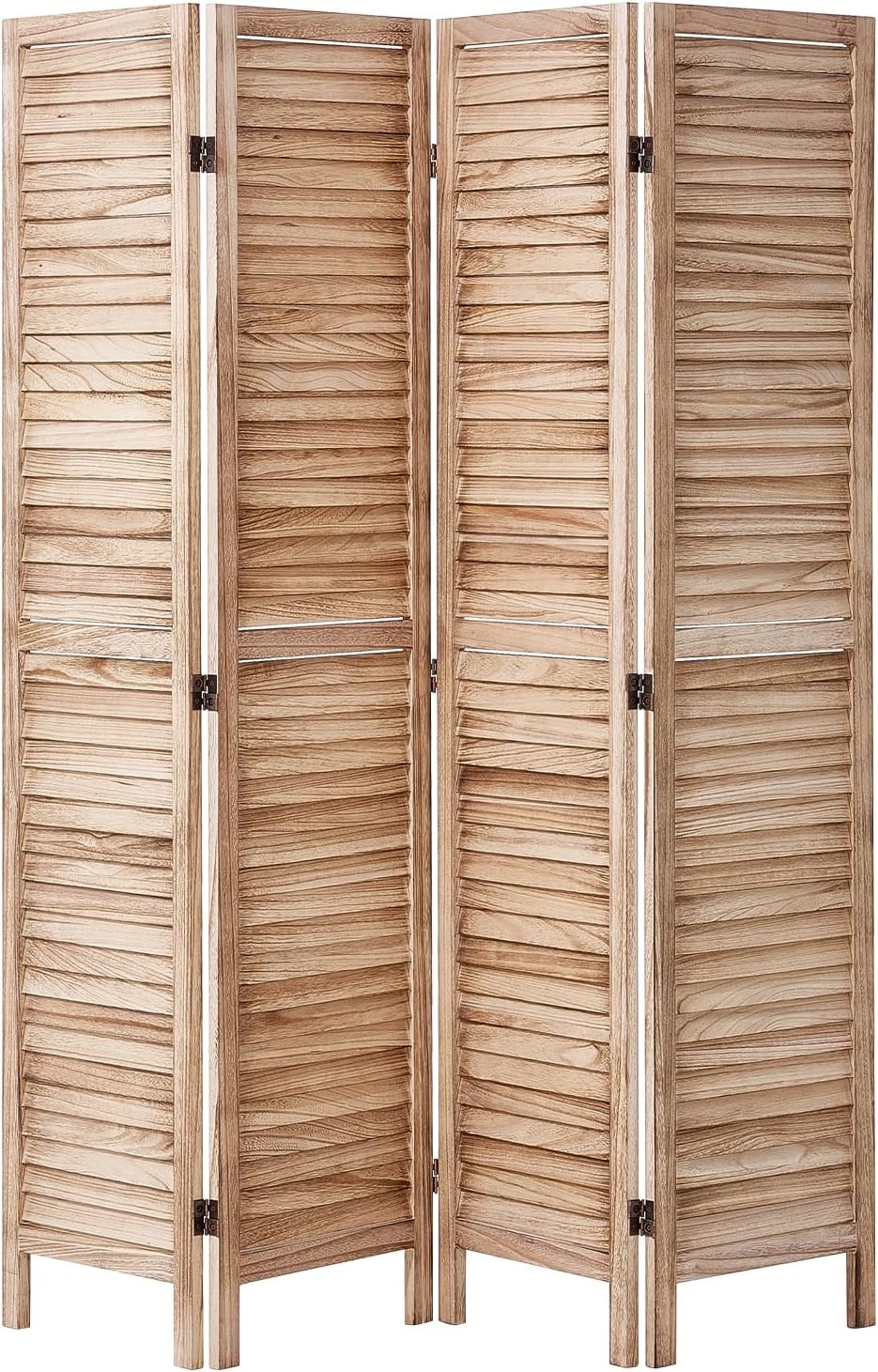 image:imageVEVOR Wood Room Divider 6 Panel Wood Folding Privacy Screen 669 Inches Tall Indoor Louvered Wooden Partition Portable Decoration Screen for Room Separation Home Office Restaurant amp BedroomNatural
