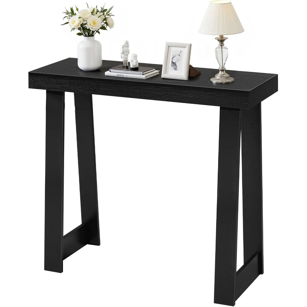 image:imageVEVOR 36 in Console Table Modern Desk Behind The Couch Wooden Rectangle Entrance Desk Narrow Long Sofa Table Accent Stand Ideal for Hallway Bedroom Living Room Foyer Easy Assembly BlackBlack