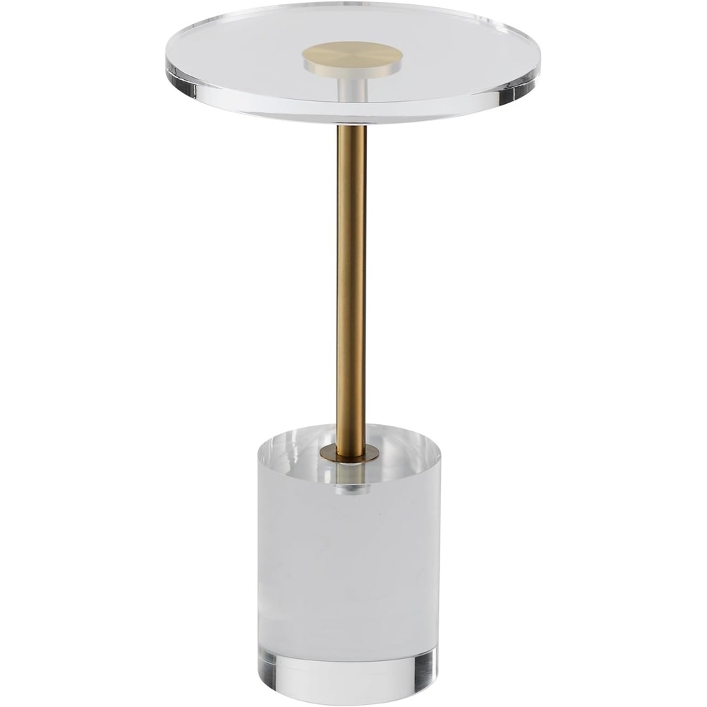 image:imageVEVOR Clear Acrylic Coffee Table Acrylic Side Table with a Solid Base 119 x 119 inch Round Tabletop 214 inch High for Coffee Drink Food Snack Used in Living Room Bedroom and Study