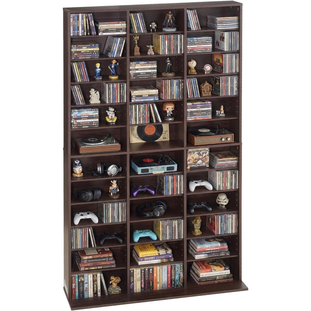 image:imageVEVOR Media Storage Cabinet 12Tier DVD Shelf Organizer 4008 x 909 x 7126 in Multimedia Storage Organizer for CDs DVDs Books and Games CD Shelf for Living Room Home Office Recording Room