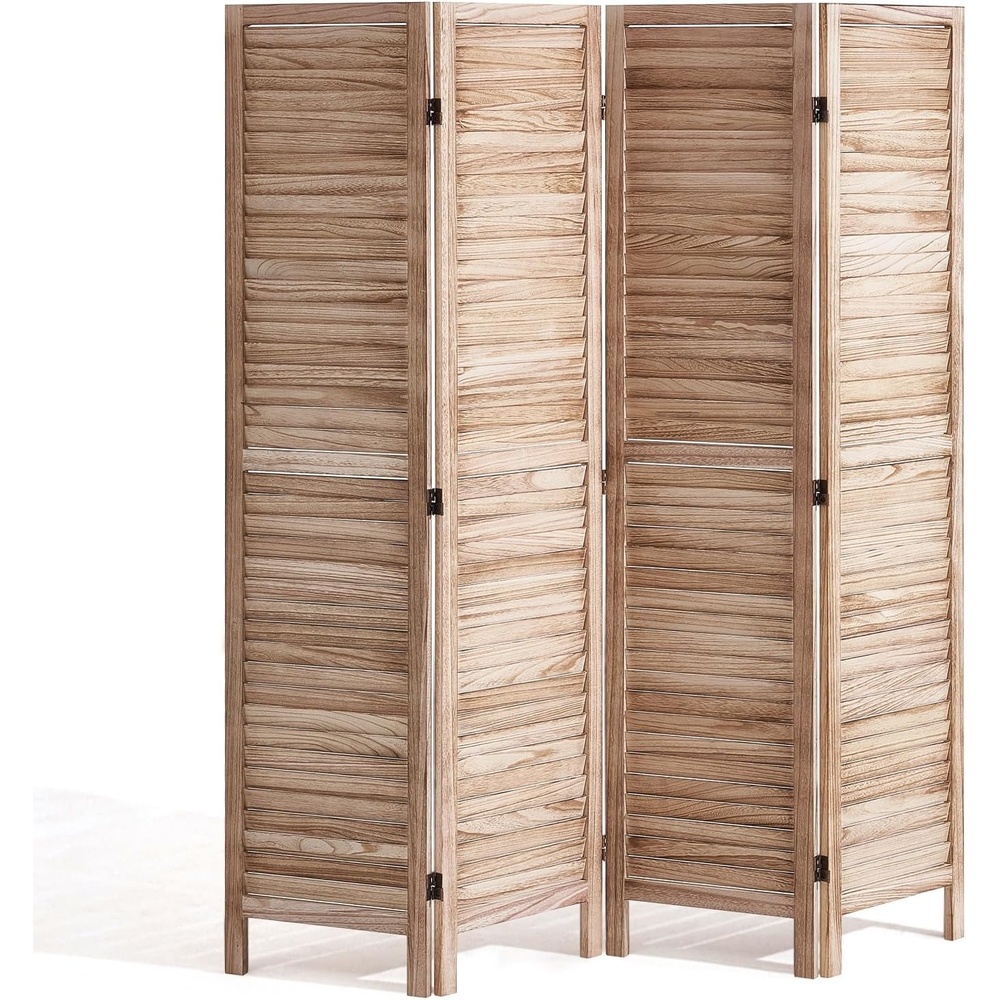 image:imageVEVOR Wood Room Divider 6 Panel Wood Folding Privacy Screen 669 Inches Tall Indoor Louvered Wooden Partition Portable Decoration Screen for Room Separation Home Office Restaurant amp BedroomNatural