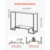 VEVOR 2-Tier Glass Console Table, Modern Rectangle Sofa Side Table with Tempered Glass Top and Iron Legs, Golden Consloe Desk with Anti-Tip Device for Living Room, Hallway, Entryway, Foyer, Golden(Black)