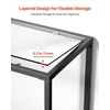 VEVOR 2-Tier Glass Console Table, Modern Rectangle Sofa Side Table with Tempered Glass Top and Iron Legs, Golden Consloe Desk with Anti-Tip Device for Living Room, Hallway, Entryway, Foyer, Golden(Black)