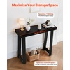 VEVOR 36 in Console Table, Modern Desk Behind The Couch, Wooden Rectangle Entrance Desk, Narrow Long Sofa Table Accent Stand, Ideal for Hallway, Bedroom, Living Room, Foyer, Easy Assembly, Black(Black)