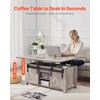 VEVOR 47.2” Farmhouse Lift Top Coffee Table with Sliding Barn Door, Rustic Center Table with Hidden Storage Compartment, Rectangle Lifting Large Tabletop for Living Room, Office, Easy Assembly, White(Grey)