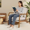 VEVOR Accent Chair, Mid Century Modern Armchair with Solid Wood Frame and Non-Slip Legs, Upholstered Leisure Chair with Linen Fabric and 5.7 in Thickened Cushion, for Living Room, Bedroom, Office(Regular Model)