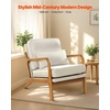VEVOR Accent Chair, Mid Century Modern Armchair with Solid Wood Frame and Non-Slip Legs, Upholstered Leisure Chair with Linen Fabric and 5.7 in Thickened Cushion, for Living Room, Bedroom, Office(Regular Model)