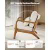 VEVOR Accent Chair, Mid Century Modern Armchair with Solid Wood Frame and Non-Slip Legs, Upholstered Leisure Chair with Linen Fabric and 5.7 in Thickened Cushion, for Living Room, Bedroom, Office(Regular Model)