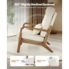 VEVOR Accent Chair, Mid Century Modern Armchair with Solid Wood Frame and Non-Slip Legs, Upholstered Leisure Chair with Linen Fabric and 5.7 in Thickened Cushion, for Living Room, Bedroom, Office(High Back)
