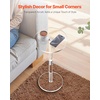 VEVOR Acrylic Drink Table, Small Round Side Table with Solid Post, Modern Clear End Table Transparent Cake Desk for Coffee, Cocktail, Dessert, Snack, Living Room, Bedroom, Bathroom, Easy Assembly