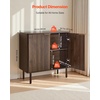 VEVOR Buffet Cabinet, Sideboard Cabinet with 2-Tier Storage, Coffee Bar Cabinet with Adjustable Shelves, Fluted Sideboard Buffet for Hallway, Entryway, Living Room, or Kitchen, Oak(2pcs)(Walnut)