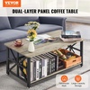 VEVOR Coffee Table, Modern Faux Marble Coffee Table, 2-Tier Rectangle Center Desk with Geometric Legs, Minimalist Sturdy Metal Frame Accent End Desk for Living Room, Office, Easy Assembly, White(40 Inch)