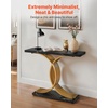 VEVOR Entryway Table, 39.4 Inch Gold Console Table, Narrow Console Table with Metal Frame, Modern Console Sofa Table for Living Room, Entryway, Hallway(Black)