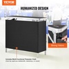 VEVOR Extra Long Folding Portable Bar Tradeshow Podium Table for Indoor, Outdoor, Party, Picnic, Exhibition, Includes Carrying Case, Storage Shelf and Black Skirt, 77.95″ x 15.16″ x 34.65″(38.39 INCH)