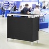 VEVOR Extra Long Folding Portable Bar Tradeshow Podium Table for Indoor, Outdoor, Party, Picnic, Exhibition, Includes Carrying Case, Storage Shelf and Black Skirt, 77.95″ x 15.16″ x 34.65″(38.39 INCH)