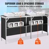 VEVOR Extra Long Folding Portable Bar Tradeshow Podium Table for Indoor, Outdoor, Party, Picnic, Exhibition, Includes Carrying Case, Storage Shelf and Black Skirt, 77.95″ x 15.16″ x 34.65″(77.95 INCH)