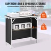 VEVOR Extra Long Folding Portable Bar Tradeshow Podium Table for Indoor, Outdoor, Party, Picnic, Exhibition, Includes Carrying Case, Storage Shelf and Black Skirt, 77.95″ x 15.16″ x 34.65″(38.39 INCH)