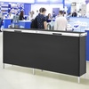 VEVOR Extra Long Folding Portable Bar Tradeshow Podium Table for Indoor, Outdoor, Party, Picnic, Exhibition, Includes Carrying Case, Storage Shelf and Black Skirt, 77.95″ x 15.16″ x 34.65″(77.95 INCH)