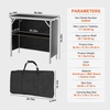 VEVOR Extra Long Folding Portable Bar Tradeshow Podium Table for Indoor, Outdoor, Party, Picnic, Exhibition, Includes Carrying Case, Storage Shelf and Black Skirt, 77.95″ x 15.16″ x 34.65″(38.39 INCH)