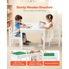 VEVOR Kid Activity Table and 2 Chairs Set, 23*23*20inch Graffiti & Building Blocks Double-Sided Tabletop, Toddler Play Table with Storage for Kids 3+ Years, Large Storage Space, Gift for Boys & Girls(25*25*20inch)