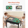 VEVOR Kid Activity Table and 2 Chairs Set, 23*23*20inch Graffiti & Building Blocks Double-Sided Tabletop, Toddler Play Table with Storage for Kids 3+ Years, Large Storage Space, Gift for Boys & Girls(32*24*20inch)