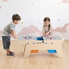 VEVOR Kid Activity Table and 2 Chairs Set, 23*23*20inch Graffiti & Building Blocks Double-Sided Tabletop, Toddler Play Table with Storage for Kids 3+ Years, Large Storage Space, Gift for Boys & Girls(36*19*15inch)