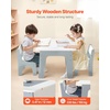 VEVOR Kid Activity Table and 2 Chairs Set, 23*23*20inch Graffiti & Building Blocks Double-Sided Tabletop, Toddler Play Table with Storage for Kids 3+ Years, Large Storage Space, Gift for Boys & Girls(23*23*20inch)
