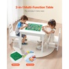 VEVOR Kid Activity Table and 2 Chairs Set, 23*23*20inch Graffiti & Building Blocks Double-Sided Tabletop, Toddler Play Table with Storage for Kids 3+ Years, Large Storage Space, Gift for Boys & Girls(25*25*20inch)