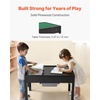 VEVOR Kid Activity Table and 2 Chairs Set, 23*23*20inch Graffiti & Building Blocks Double-Sided Tabletop, Toddler Play Table with Storage for Kids 3+ Years, Large Storage Space, Gift for Boys & Girls(32*24*20inch)