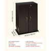VEVOR Media Storage Cabinet, 4-Tier DVD Shelf Organizer, 24.02 x 14.49 x 33.31 in Multimedia Storage Organizer for CDs, DVDs, Books, Games, CD Shelf for Living Room, Home Office, Recording Room, Black(Brown)