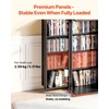 VEVOR Media Storage Cabinet, 4-Tier DVD Shelf Organizer, 24.02 x 14.49 x 33.31 in Multimedia Storage Organizer for CDs, DVDs, Books, Games, CD Shelf for Living Room, Home Office, Recording Room, Black(Black)