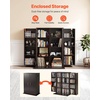 VEVOR Media Storage Cabinet, 4-Tier DVD Shelf Organizer, 24.02 x 14.49 x 33.31 in Multimedia Storage Organizer for CDs, DVDs, Books, Games, CD Shelf for Living Room, Home Office, Recording Room, Black(Brown)