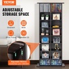 VEVOR Media Storage Cabinet, 8-Layer DVD Shelf, Adjustable CD Shelves 16 Compartments, Protects & Organizes Music, Movie, Video Games or Memorabilia Collections, Espresso(Espresso)
