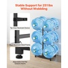 VEVOR Movable 5 Gallon Water Jug Holder, Double Rows 3 or 5 Gallon Water Bottle Holder for 6 Bottles, Heavy Duty Jug Rack Organizer with Lockable Casters & Handle, Foldable for Kitchen, Office, Black(Black)