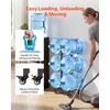 VEVOR Movable 5 Gallon Water Jug Holder, Double Rows 3 or 5 Gallon Water Bottle Holder for 6 Bottles, Heavy Duty Jug Rack Organizer with Lockable Casters & Handle, Foldable for Kitchen, Office, Black(Black)