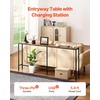 VEVOR Narrow Console Table, 70.9″ Behind Couch Shelf with Power Outlets, 1-Tier Long Entryway Shelf, Narrow Sofa Table with Metal Frame and Charge Station, for Entryway, Hallway, Living Room