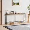 VEVOR Narrow Console Table, 70.9″ Behind Couch Shelf with Power Outlets, 1-Tier Long Entryway Shelf, Narrow Sofa Table with Metal Frame and Charge Station, for Entryway, Hallway, Living Room