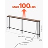 VEVOR Narrow Console Table, 70.9″ Behind Couch Shelf with Power Outlets, 1-Tier Long Entryway Shelf, Narrow Sofa Table with Metal Frame and Charge Station, for Entryway, Hallway, Living Room