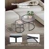VEVOR Nesting Coffee Table Set of 2, 27.6 in Round Coffee Table, Nesting Tables for Small Place, Vintage End Side Tables Night Stand with Metal Frame, for Living Room, Bedroom, Office (White & Gold)(Black)
