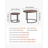 VEVOR Nesting Coffee Table Set of 2, 27.6 in Round Coffee Table, Nesting Tables for Small Place, Vintage End Side Tables Night Stand with Metal Frame, for Living Room, Bedroom, Office (White & Gold)(Brown)