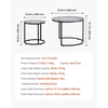 VEVOR Nesting Coffee Table Set of 2, 27.6 in Round Coffee Table, Nesting Tables for Small Place, Vintage End Side Tables Night Stand with Metal Frame, for Living Room, Bedroom, Office (White & Gold)(Black)